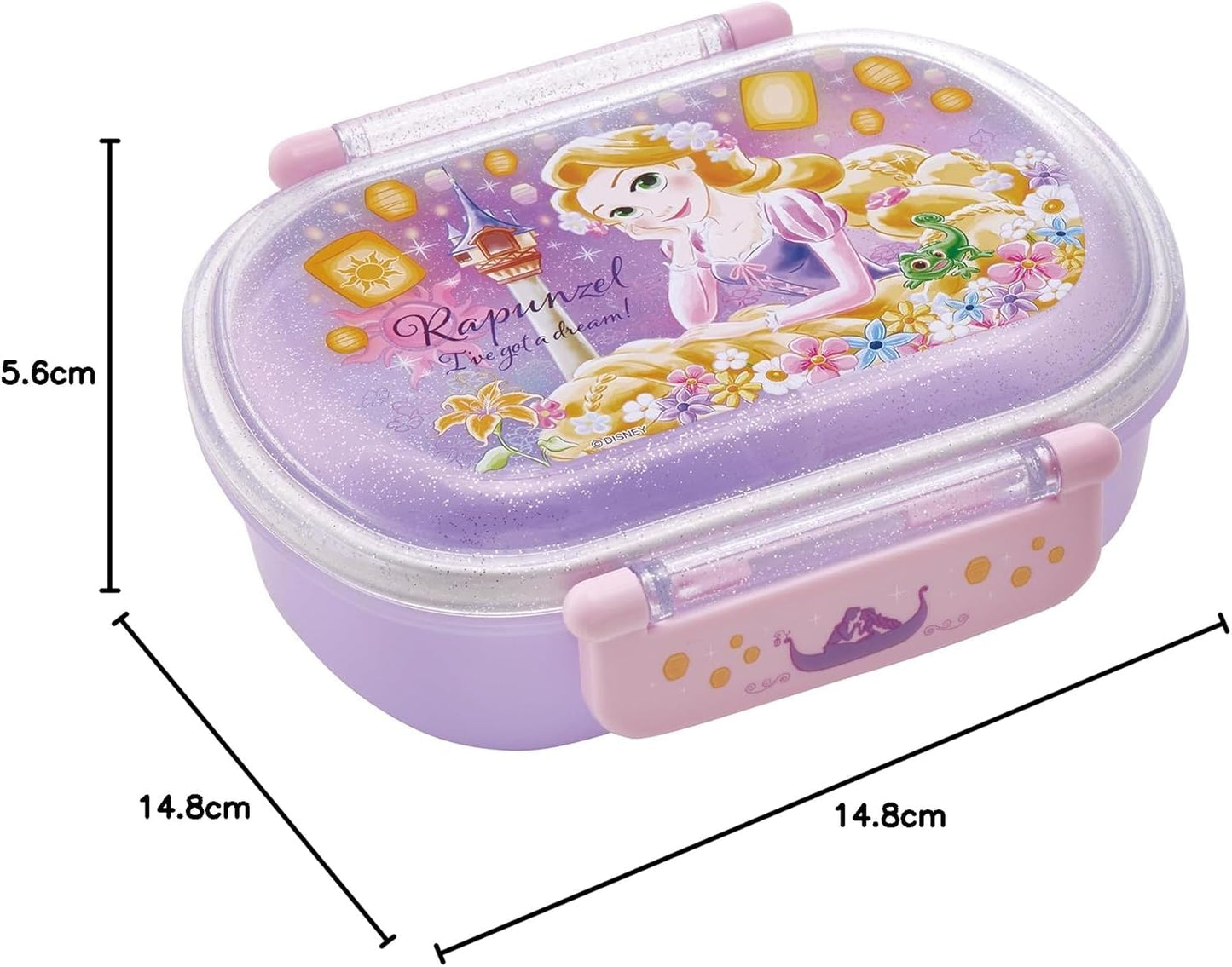Skater QAF2BAAG-A Children's Bento Box, 12.2 fl oz (360 ml), Fluffy Lid, Made in Japan, 1 Tier, Dishwasher Safe, Microwave Safe, Disney Rapunzel on the Tower 25