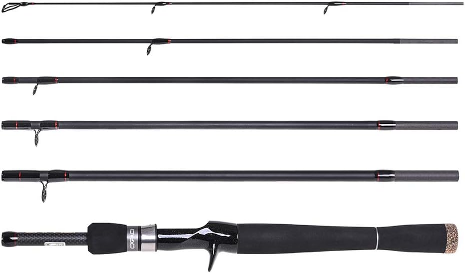 2.1m/2.4m 6 Section Carbon Spinning Casting Fishing Rod Lure Fishing Rod Hand Pole Fishing Tackle