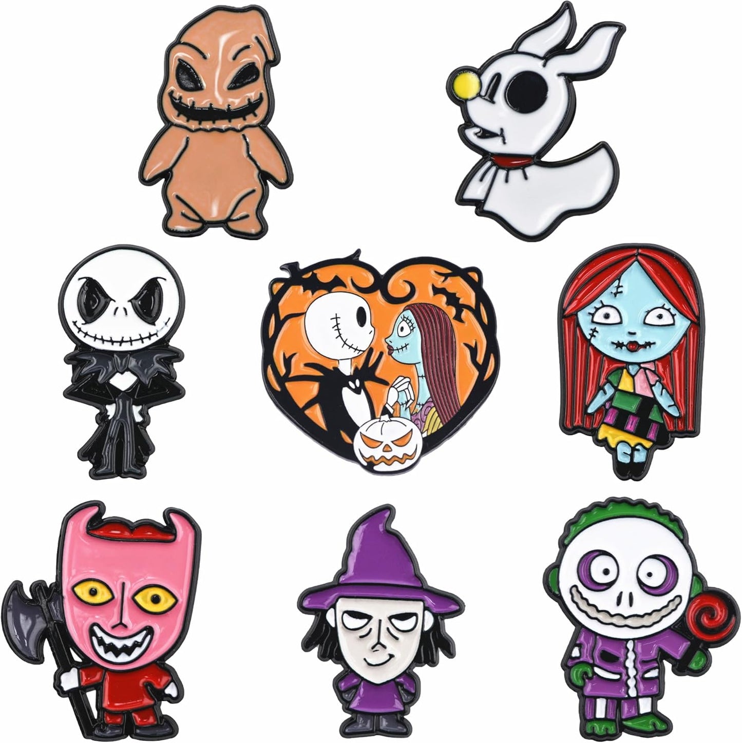 Alfileres de personajes de película de terror de dibujos animados para sombreros, mochilas, bolsos, accesorios de ropa, accesorios de moda para mujeres y niñas