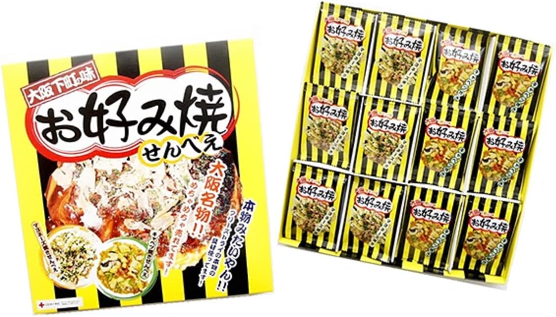 Osaka Shimomachi no Aji Okonomiyaki Senbei 24 pieces Freeze-dried Okonomiyaki Ingredients Osaka Souvenir Popular with Repeat Customers