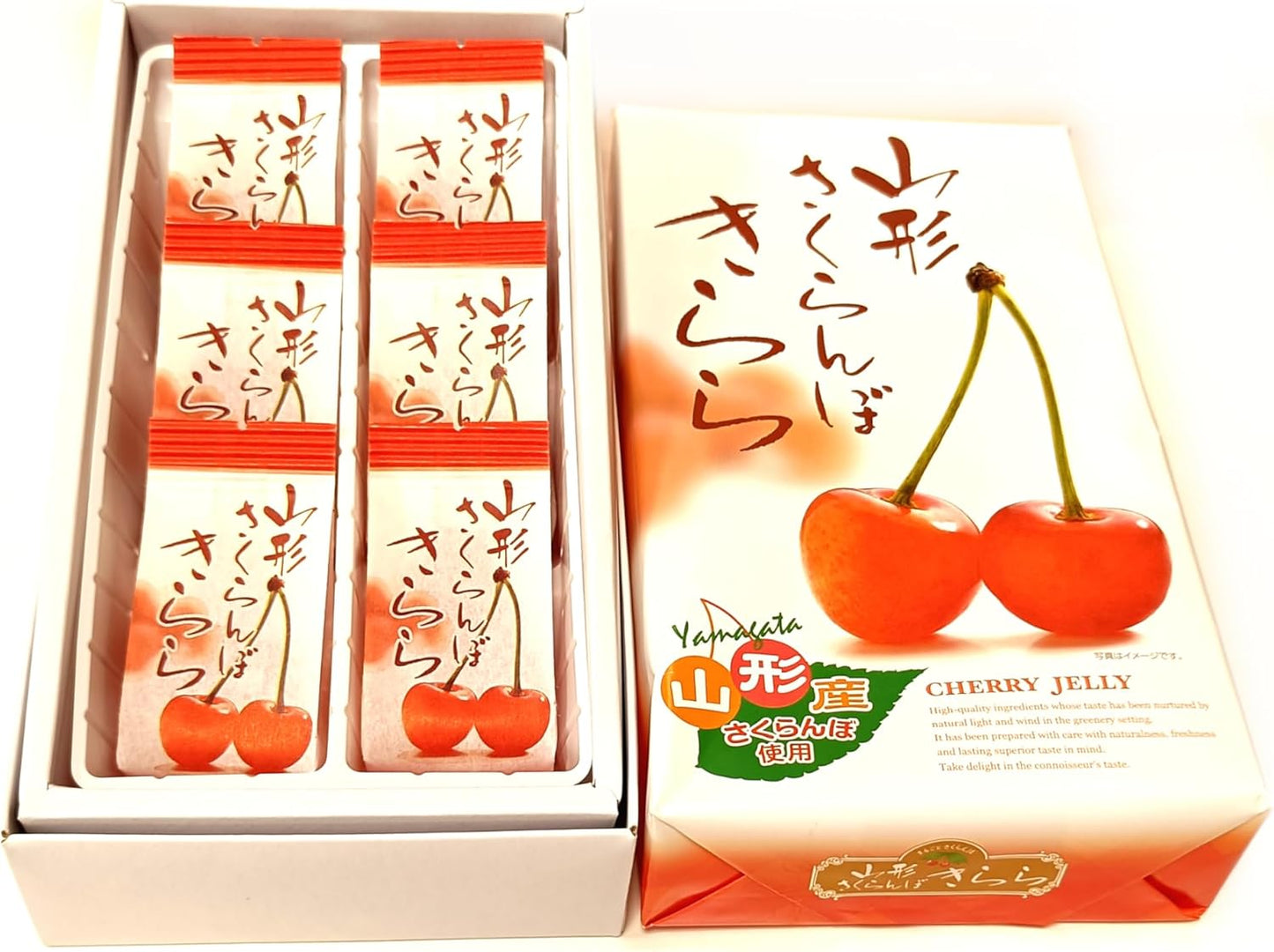 Yamagata Cherry Kira, 6 Pieces, Made from Yamagata Prefecture, Jelly Confectionery (1 Box)