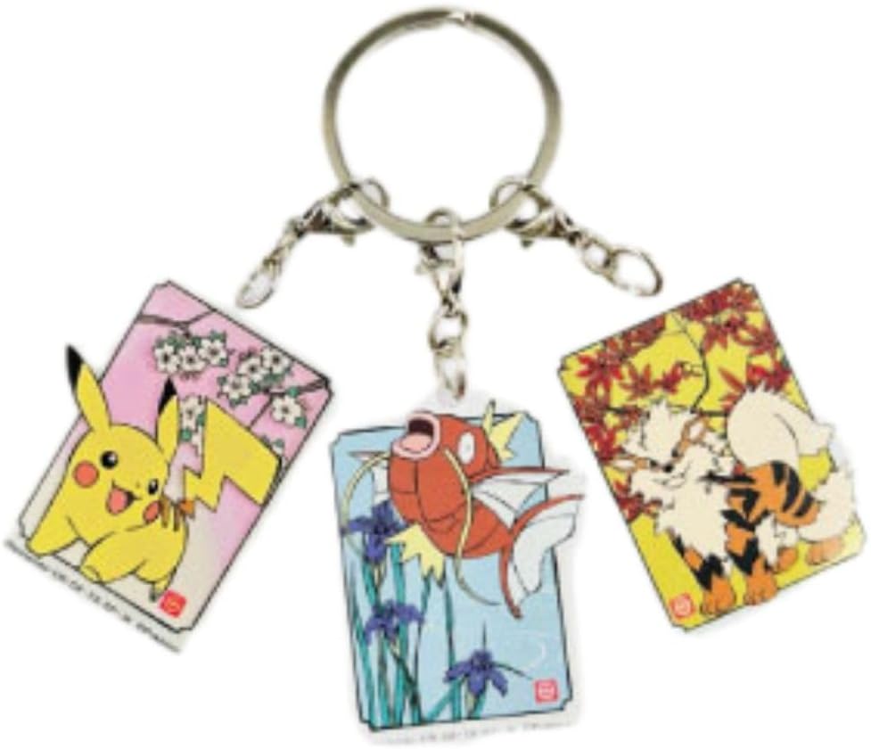 3連アクリルキーホルダーポケモン 和柄シリーズ 3連アクリルキーホルダーユニセックス大人