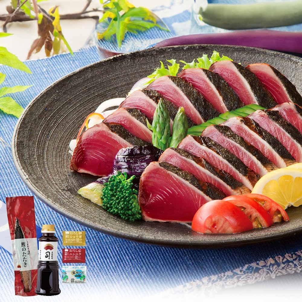 Tosa Cuisine Bonito Tatsushi Set of 2, 21.3 oz (600 g) (For 4 - 6 Servings), Kochi Prefecture, Charcoal-Grilled Yuzu-Pon Vinegar, Condiments, Free Gift Wrapping, Made in Japan