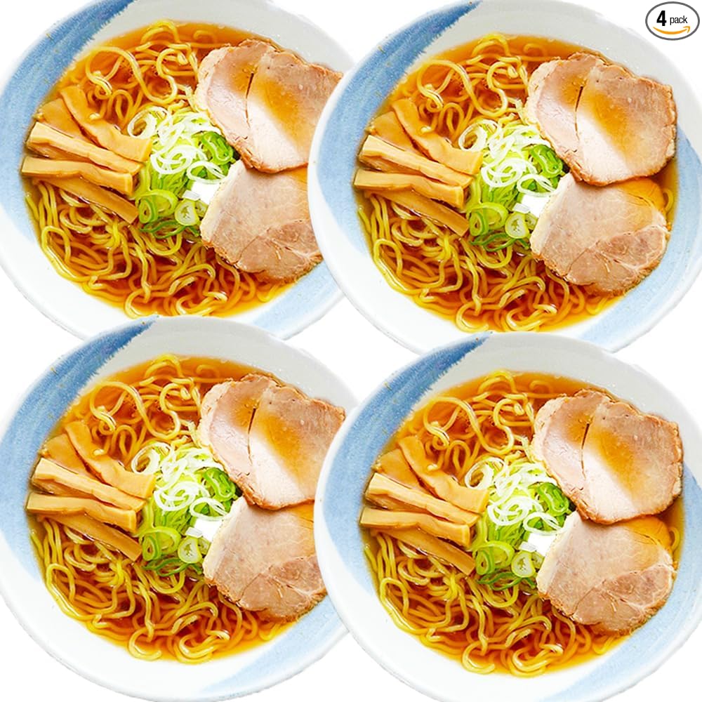 Rinsendou 【Akita Hinai Chicken Salt Ramen 4 servings】 Homemade Fresh Noodles & Soup, Light, Ambient Storage, 30 Days, Local Specialty, Gourmet, Easy Ramen, Try It | 透き通るスープ キレる塩味 あっさり塩ラーメン 比内地鶏だし 地鶏スープ 秋田名物ラーメン 老舗 時短 簡単調理