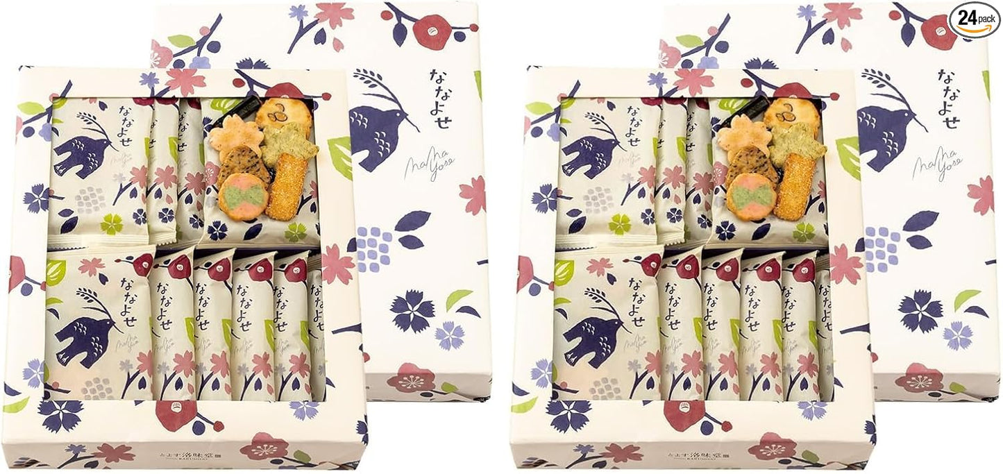 Rakumido Nanayose, 16 Bags, Packaged, No Shopping Bag, Original Small Bag, Gift, Japanese Sweets, Rice Crackers, Senbei, Snacks, Rice Confectionery