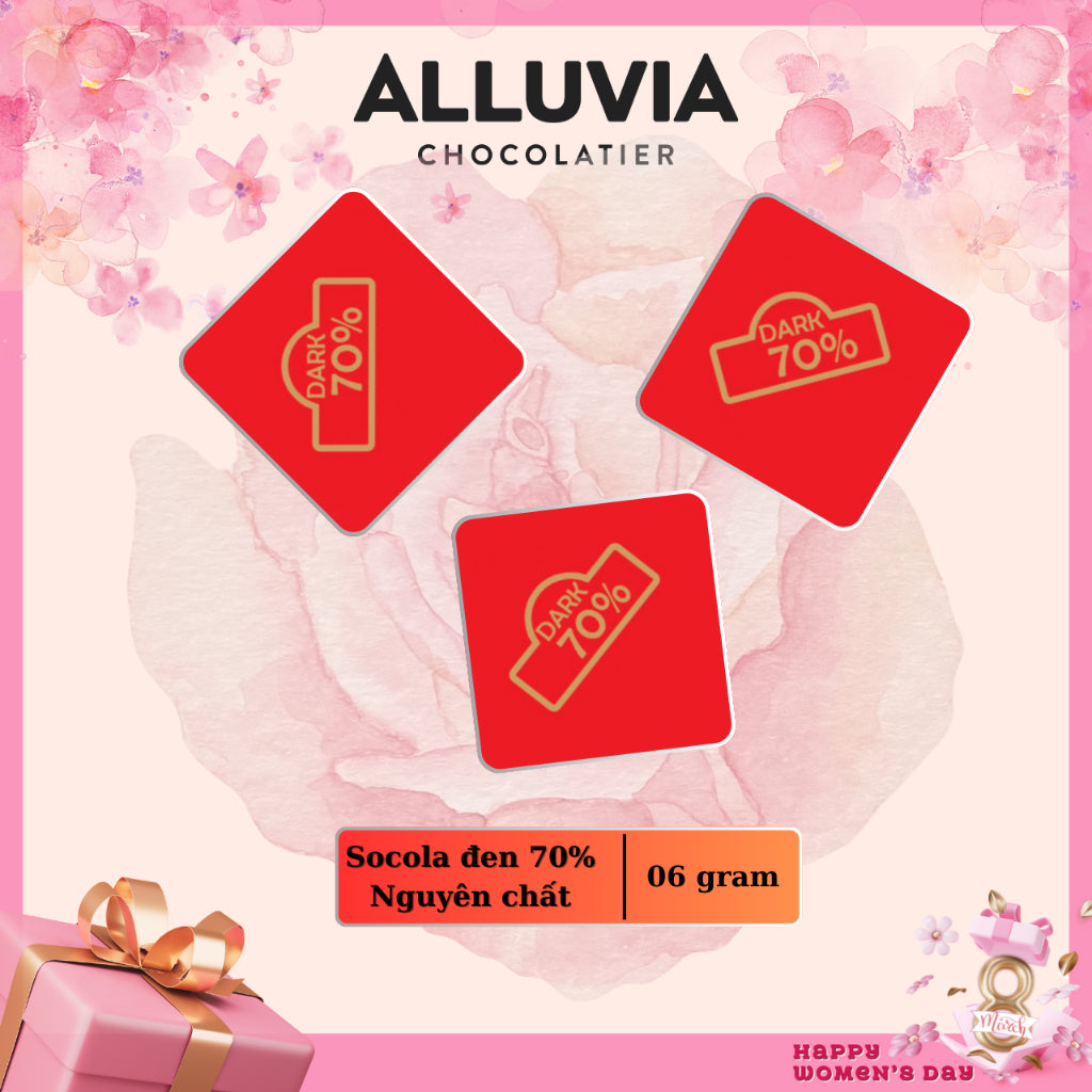 ALLUVIA pure dark chocolate 70% cocoa bitter and slightly sweet, Alluvia Dark Chocolate 70% cocoa