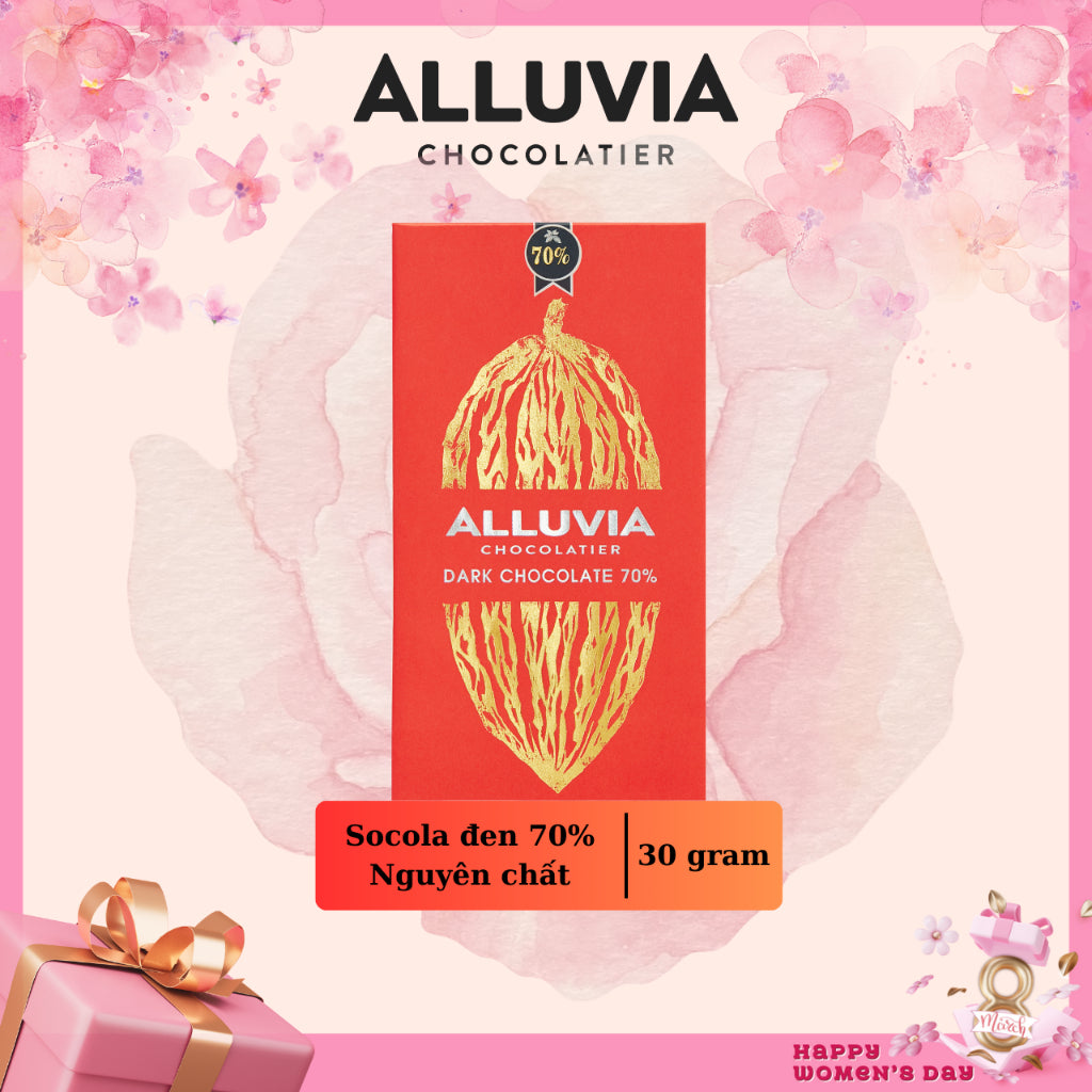 ALLUVIA pure dark chocolate 70% cocoa bitter and slightly sweet, Alluvia Dark Chocolate 70% cocoa