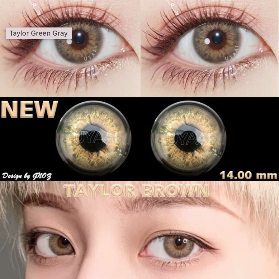 Lenti a contatto colorate YOUPLUS da 1 anno, un paio per entrambi gli occhi, Taylor Brown Hazel