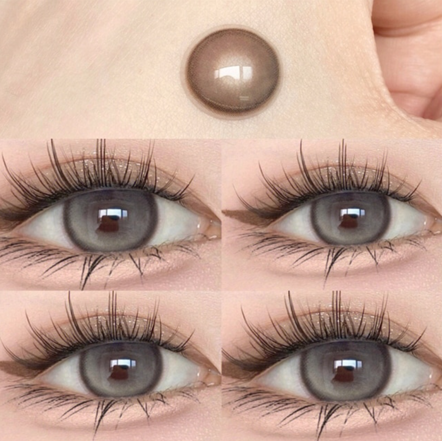 Lenti a contatto colorate YOUPLUS da 1 anno, un paio per entrambi gli occhi, grigio crema
