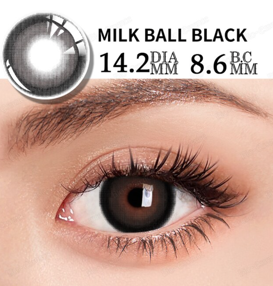 Lenti a contatto colorate YOUPLUS da 1 anno, un paio per entrambi gli occhi, Milk Ball Black