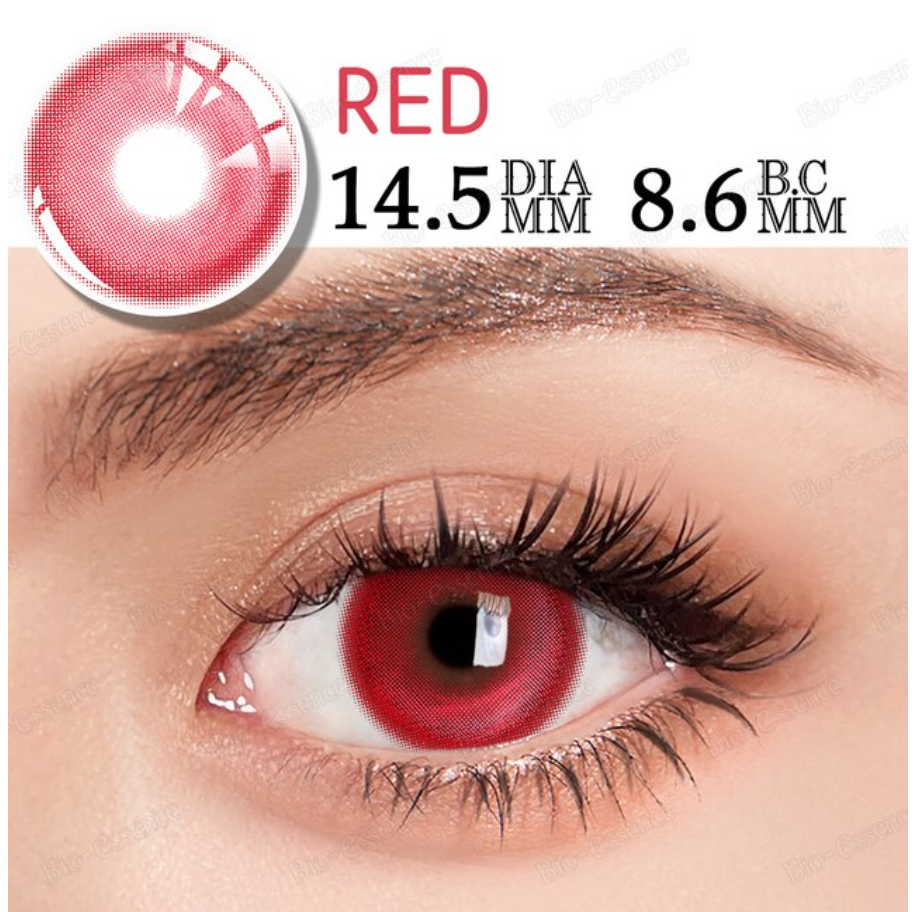 YOUPLUS 1年仕様カラコン 両目ワンペア 度なし RED