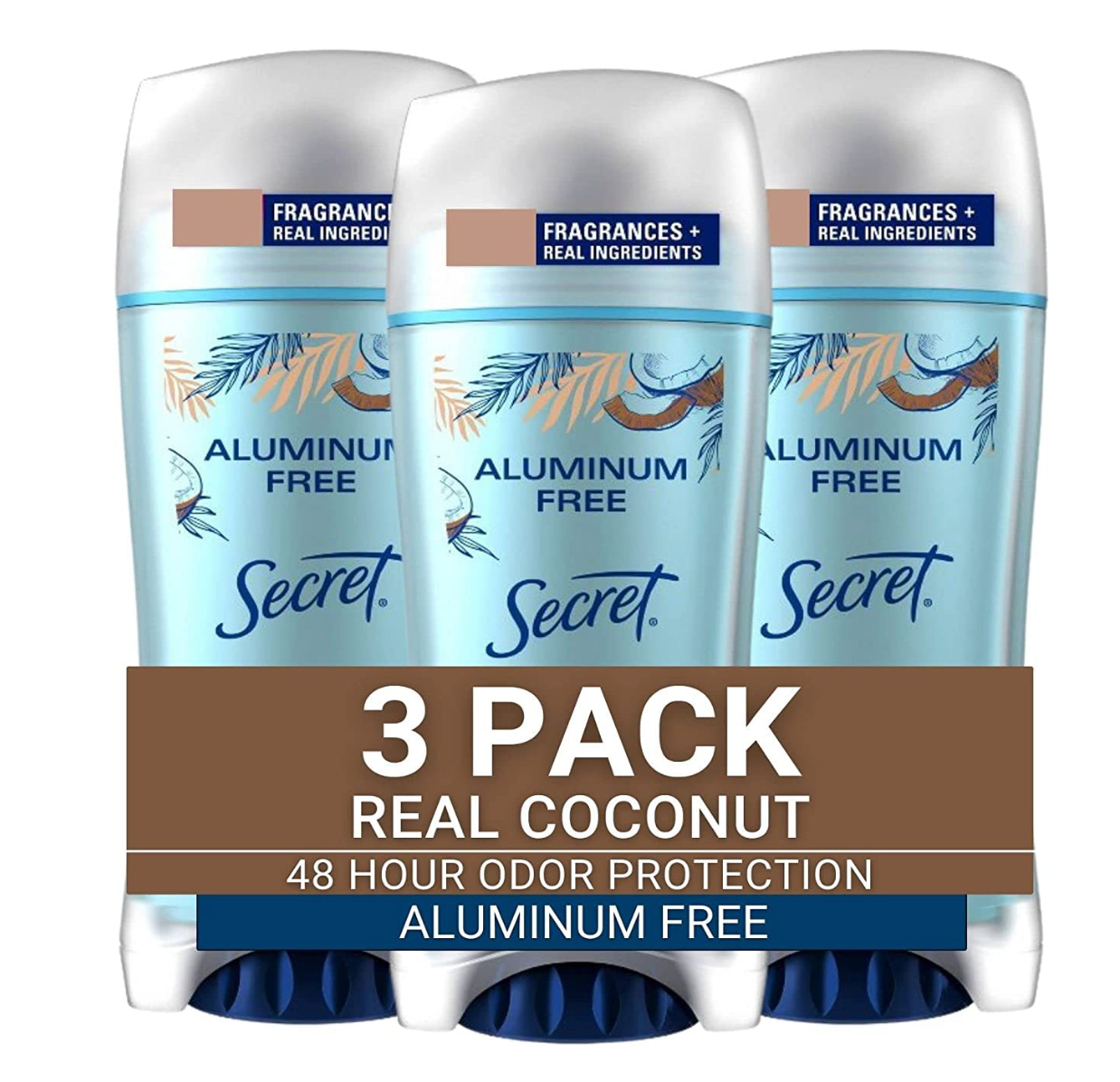 Secret Aluminum Free Deodorant for Women, Cherry Blossom, 2.4 oz (Pack of 3)