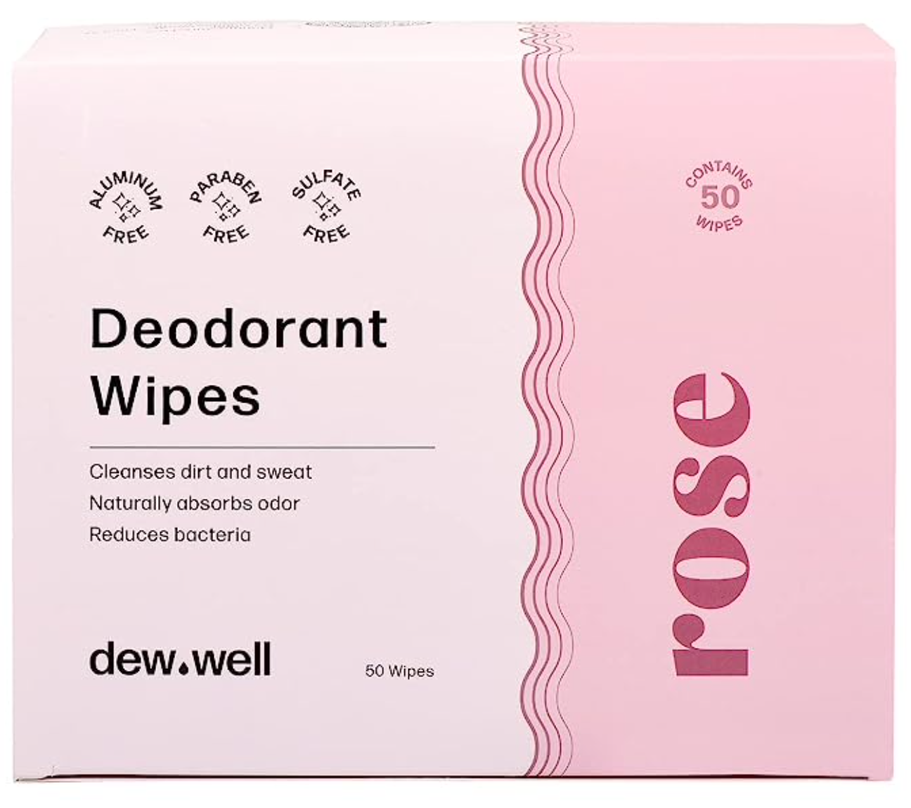 Dew Well - Refresh Deodorant Wipes - A Fresh Start When You’re On the Go - Aluminum, Paraben, and Sulfate Free - Cucumber Scent - 50 Individually Wrapped Wipes