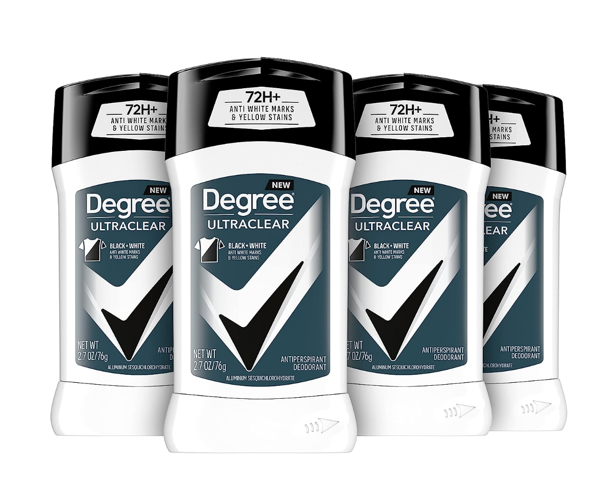 Degree Men UltraClear Antiperspirant Deodorant Black+White 2 Count 72-Hour Sweat & Odor Protection Antiperspirant For Men With MotionSense Technology 2.7 oz