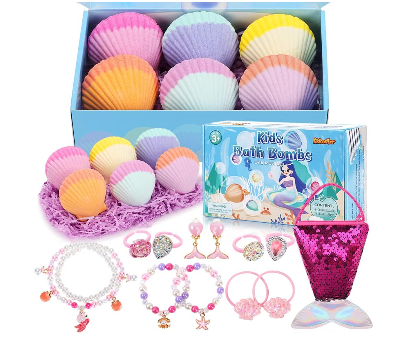 2023 Unicorn Bath Bombs for Kids with Surprise Inside, XXL 5.0 OZ, 6 Pack Handmade Organic Bath Bombs with Jewelry Inside, Girls Gift for Valentine, Birthday, Christmas