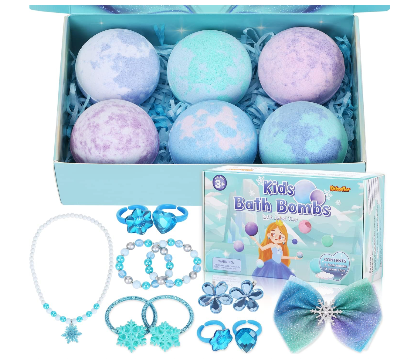 2023 Unicorn Bath Bombs for Kids with Surprise Inside, XXL 5.0 OZ, 6 Pack Handmade Organic Bath Bombs with Jewelry Inside, Girls Gift for Valentine, Birthday, Christmas