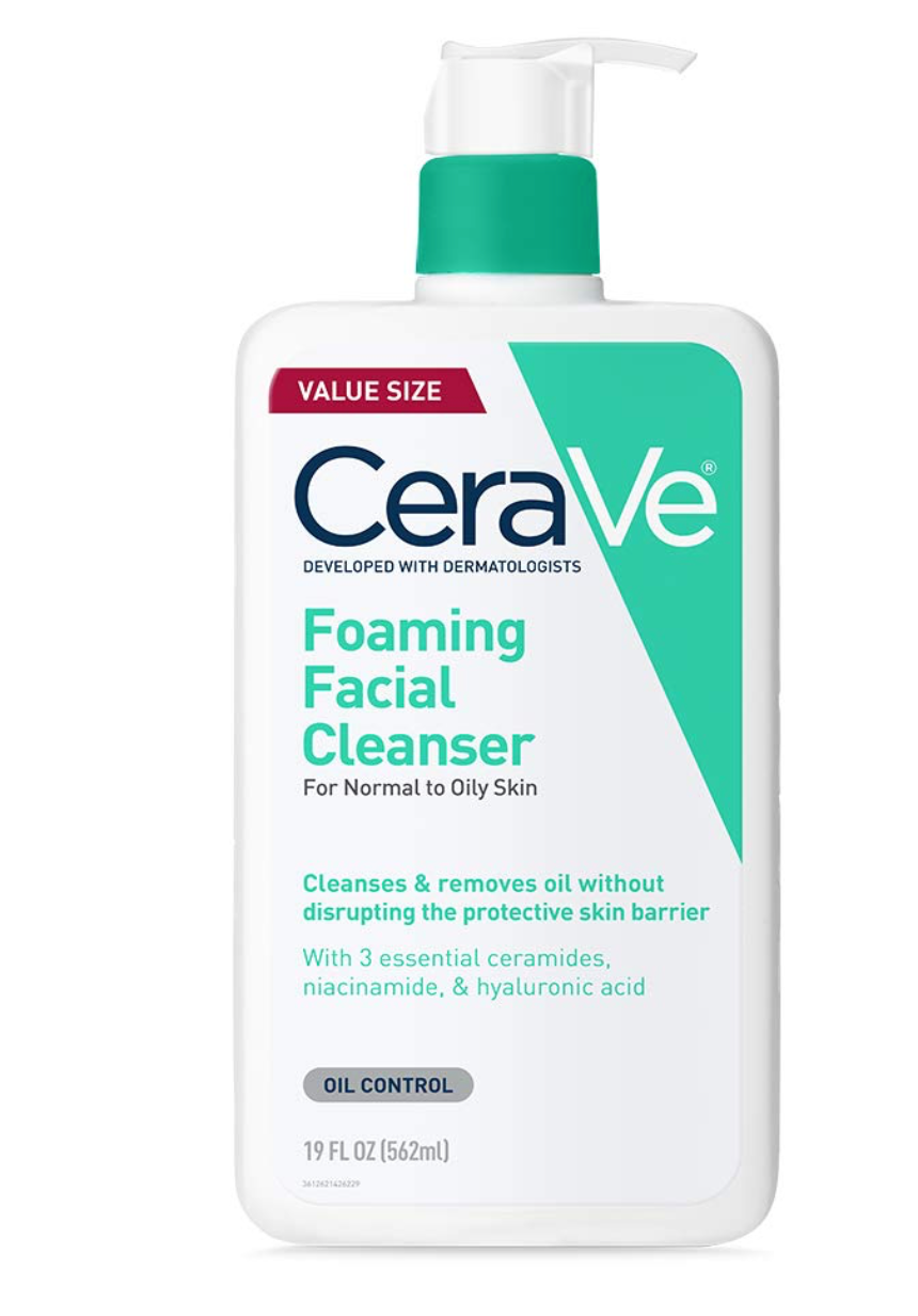 CeraVe Foaming Facial Cleanser | Daily Face Wash for Oily Skin with Hyaluronic Acid, Ceramides, and Niacinamide| Fragrance Free Paraben Free | 16 Fluid Ounce