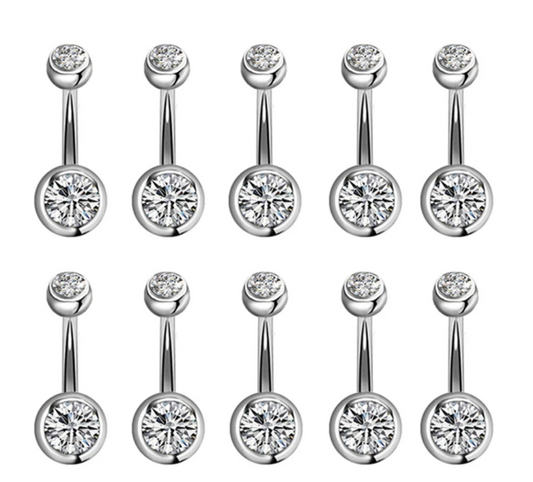 5-12ピース/セットかわいいブラブラ腹リングパック14グラムへそピアスバルクセクシーなベリーリングセットへそリングロットpircing ombligoジュエリー