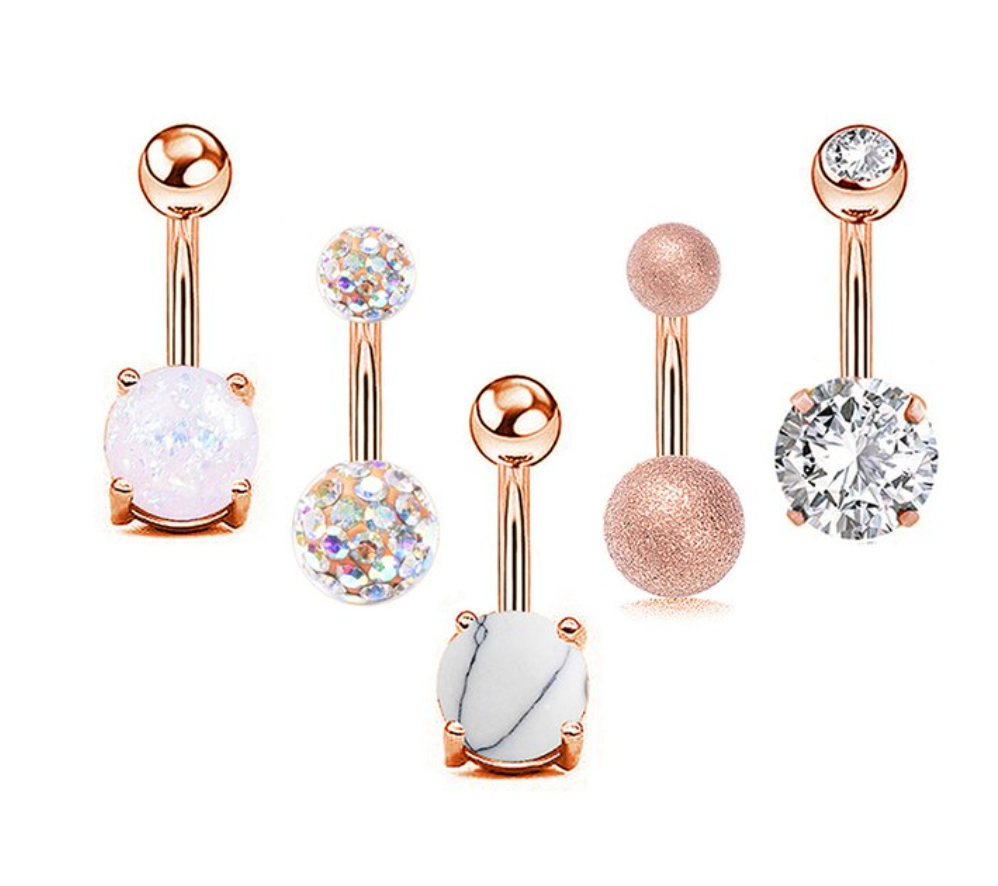 5-12ピース/セットかわいいブラブラ腹リングパック14グラムへそピアスバルクセクシーなベリーリングセットへそリングロットpircing ombligoジュエリー
