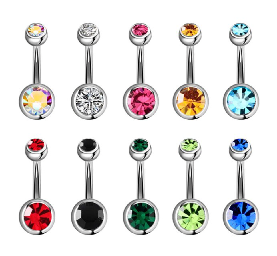 5-12ピース/セットかわいいブラブラ腹リングパック14グラムへそピアスバルクセクシーなベリーリングセットへそリングロットpircing ombligoジュエリー