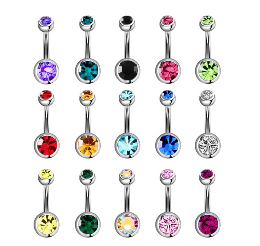 5-12ピース/セットかわいいブラブラ腹リングパック14グラムへそピアスバルクセクシーなベリーリングセットへそリングロットpircing ombligoジュエリー