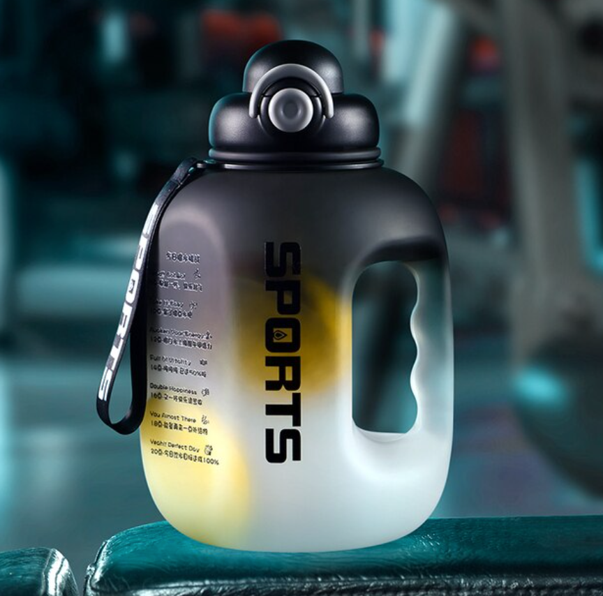 ストロー付きianxiウォーターボトル,プラスチック製フィットネスボトル,ポータブル,学生用,学校用,旅行用