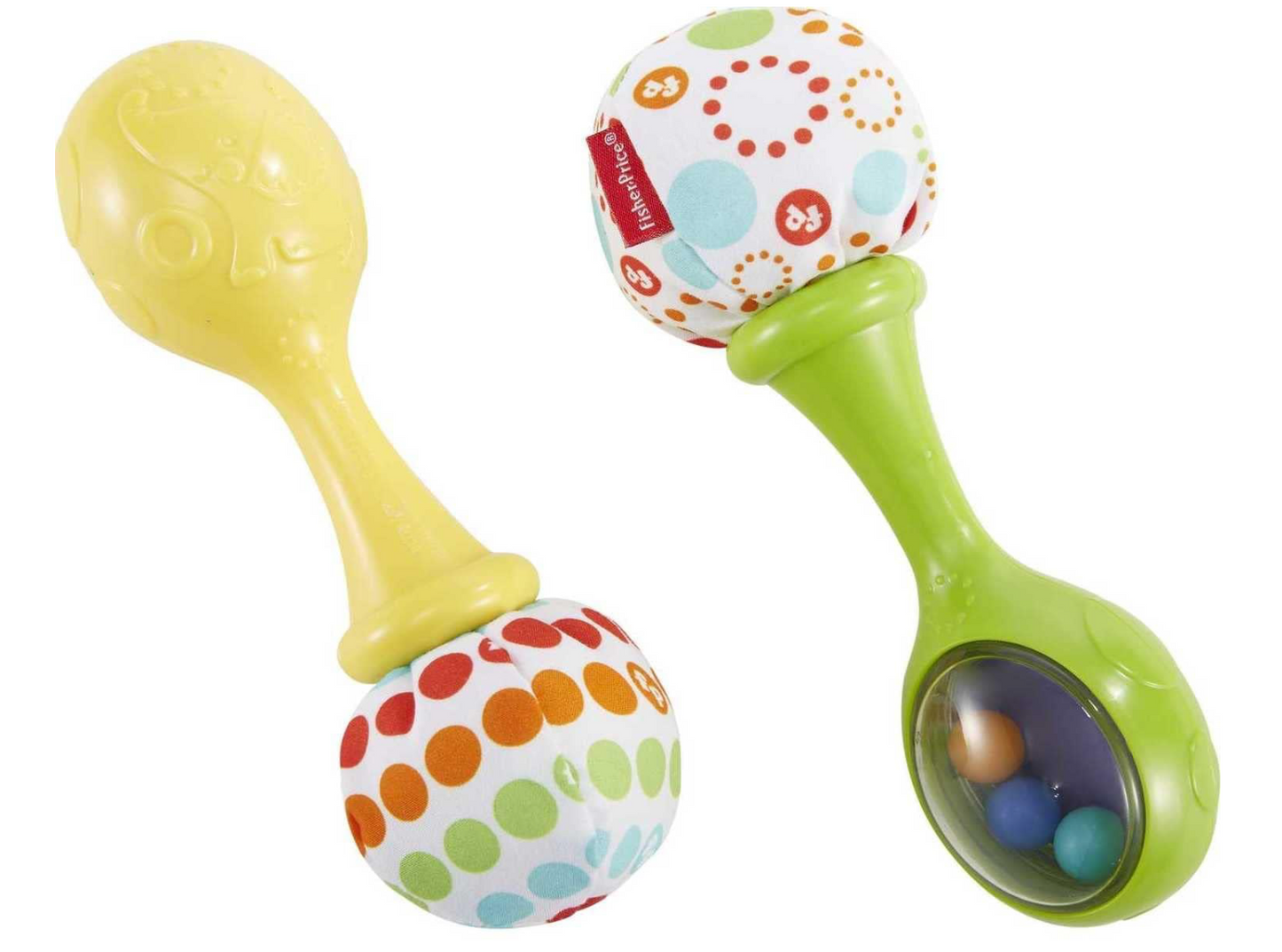 Fisher-Price Newborn Toys Rattle 'n Rock Maracas, Set of 2 Soft Musical Instruments for Babies 3+ Months, Blue & Orange