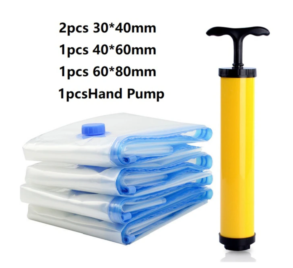 衣類や食品を保管するための,圧縮バッグ付きのコンパクトな電気真空ポンプ