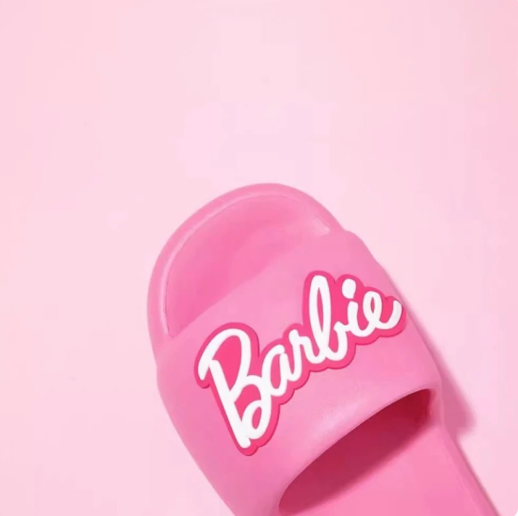 MINISO Barbie Series Slippers Pink Girl Thick Sole Soft Comfortable Home Bathroom Kawaii Anime Peripheral Birthday GiftChristmas
