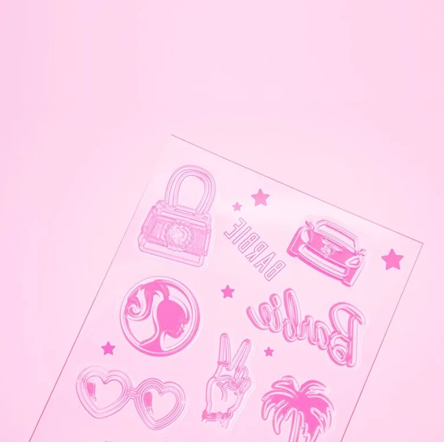 Genuine MINISO Barbie Series Transparent Crystal Three-dimensional Seal Sticker DIY Envelope Greeting Card Hand Account Toy Gift