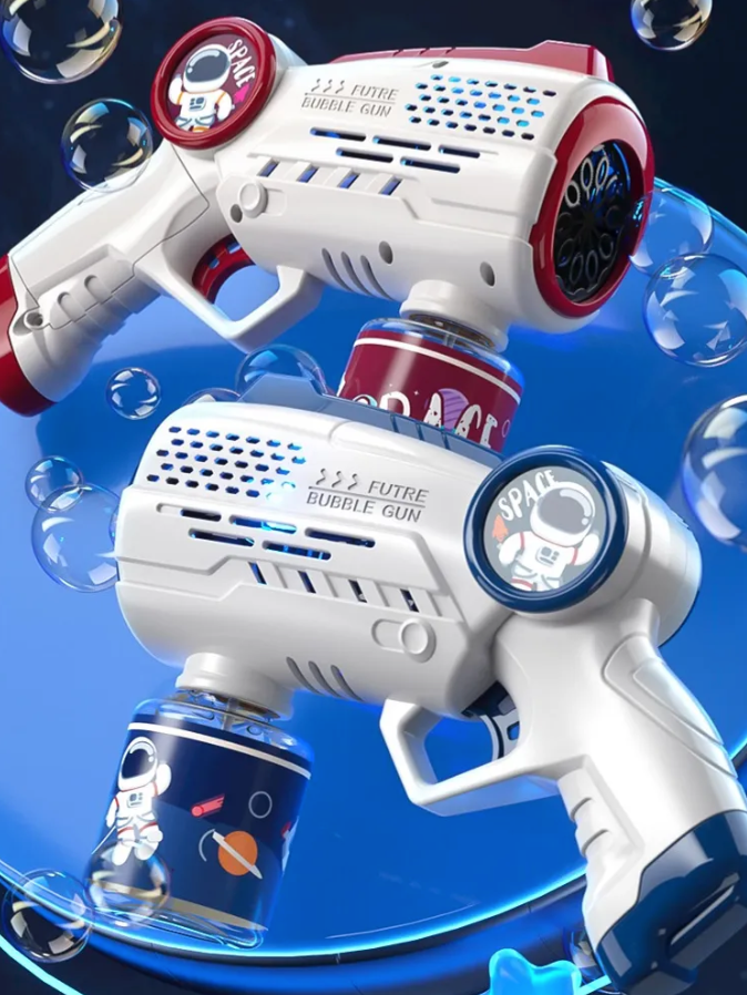 Astronaut Electric Automatic Light Bubble Machine Bubbles Gun Summer Beach Bath Outdoor Game Fantasy Toys for Children Kids Gift