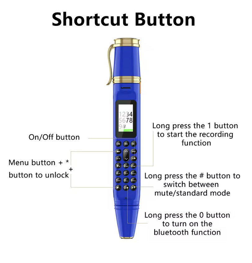 SERVO BM111 Pen Phone Portable Fan 3-in-1 Mobile Phone Dual SIM Bluetooth Dial Recorder Magic Voice Pen Style Telephone Original spy camera