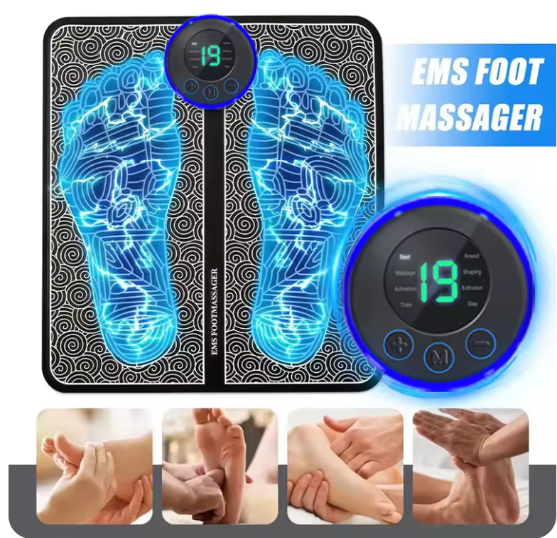 EMS Foot Massager Pad USB Rechargeabl Reflexology Foot Acupoint Massage Muscle Stimulation Improve Blood Circulation Relief Pain フットマッサージャー