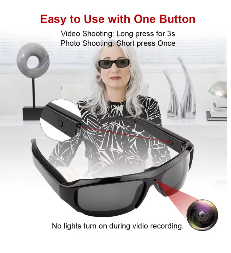 Wearable HD 1080P Mini Glasses Camera Portable Outdoor Security Sports DV DVR Video Recorder Surveillance Camcorder For Driving サングラス型カメラ　防犯カメラ　セキュリティカメラ　スパイカメラ