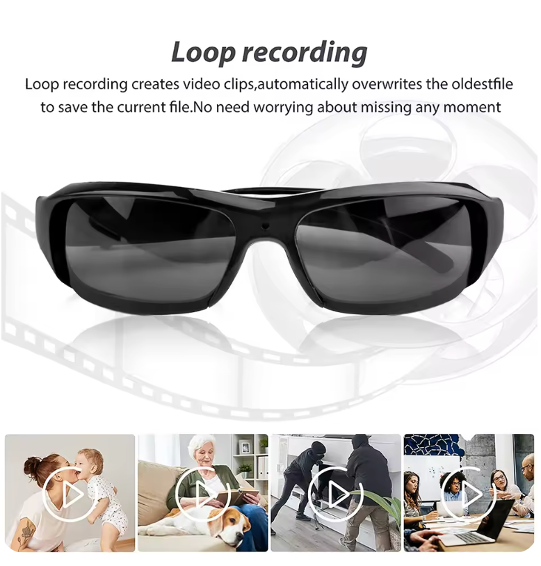 Wearable HD 1080P Mini Glasses Camera Portable Outdoor Security Sports DV DVR Video Recorder Surveillance Camcorder For Driving サングラス型カメラ　防犯カメラ　セキュリティカメラ　スパイカメラ