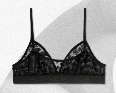 CHROME HEARTS LACE TRIANGLE BRALETTE
