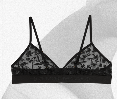 CHROME HEARTS LACE TRIANGLE BRA