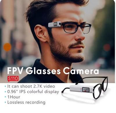 Glasses Video DV Wearable WiFi Video Camera Camcorder 110°Wide Angle Lens Anti-shake Built-in Battery APP Control FPV camera