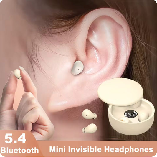 目に見えない睡眠ヘッドセット,ミニワイヤレス,Bluetooth 5.4,Hi-Fiステレオ,ノイズリダクション,防水