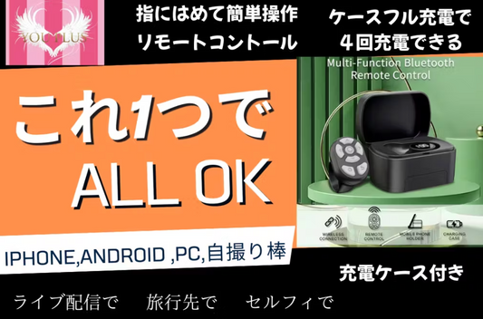 指にはめるタイプの簡単リモートコントロール　デジタル表示の充電ケース付き