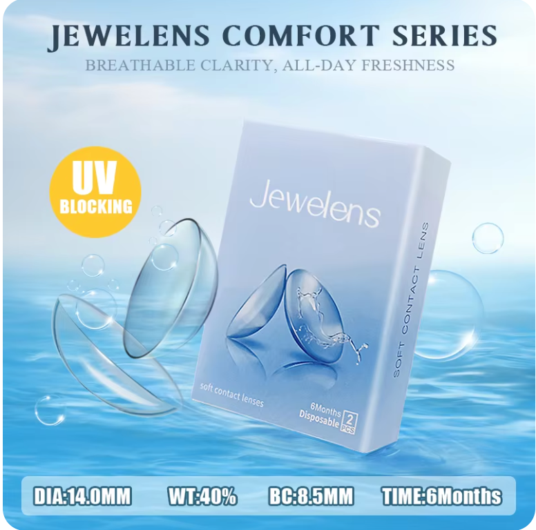 クリアコンタクトレンズ 自然な透明度 度あり ソフトコンタクトレンズ 近視矯正用 6ヶ月仕様　両目セット