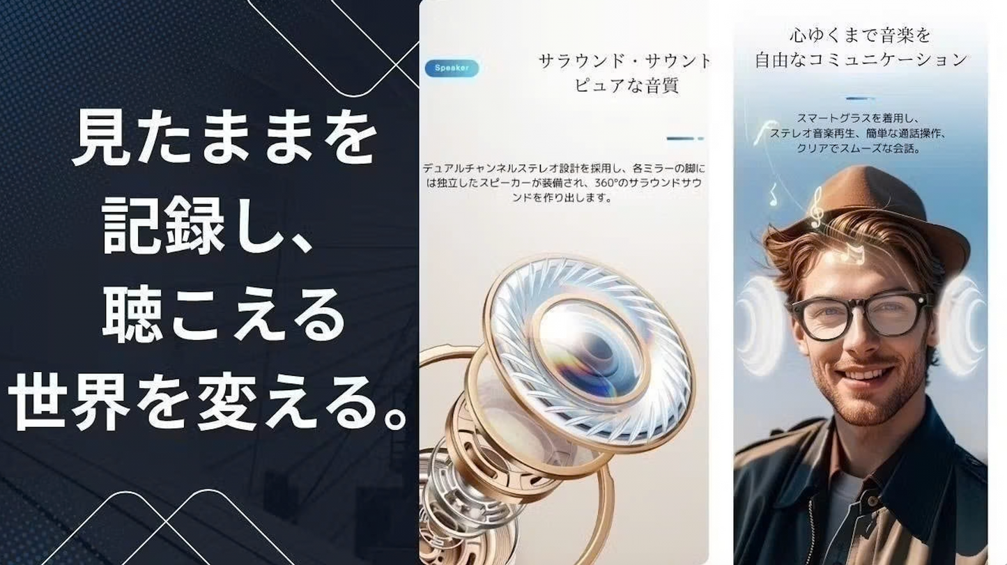 第３世代！メガネからカメラに早替わり。撮る、聴く、リアルタイム翻訳スマートグラス