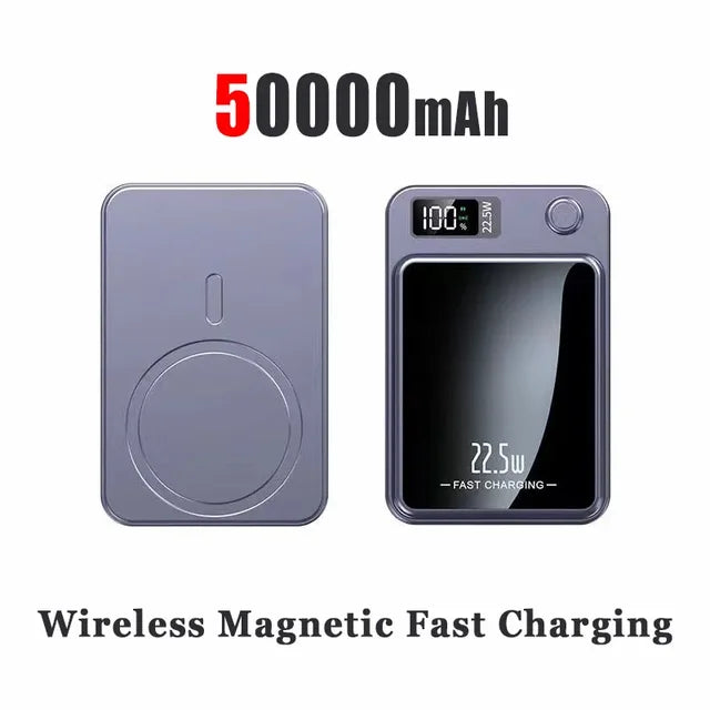 100000mAh Magnetic Wireless Power Bank Portable Fast Wireless Charger For iphone 12 13 14 ProMax External Auxiliary Battery Pack