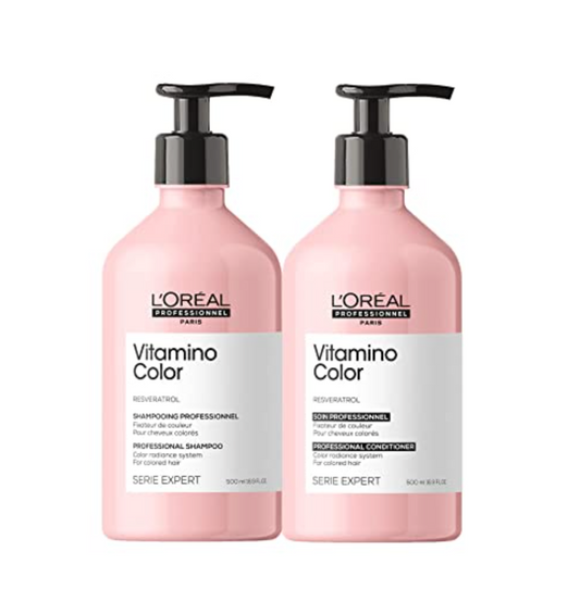 L'Oreal Professionnel Vitamino Color Shampoo & Conditioner Set | Protects & Preserves Hair Color | Prevents Damage | Adds Vibrancy & Enhances Shine | For Color Treated Hair