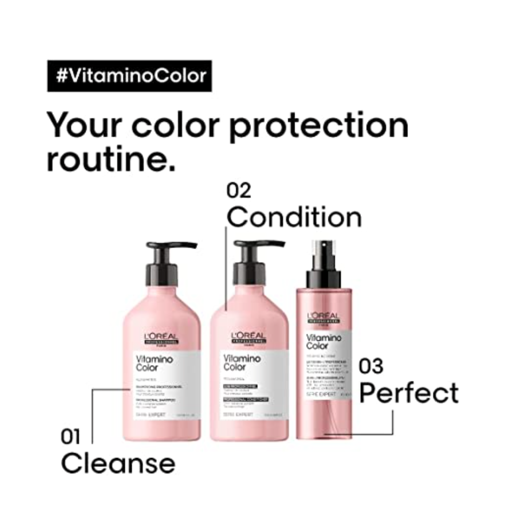 L'Oreal Professionnel Vitamino Color Shampoo & Conditioner Set | Protects & Preserves Hair Color | Prevents Damage | Adds Vibrancy & Enhances Shine | For Color Treated Hair