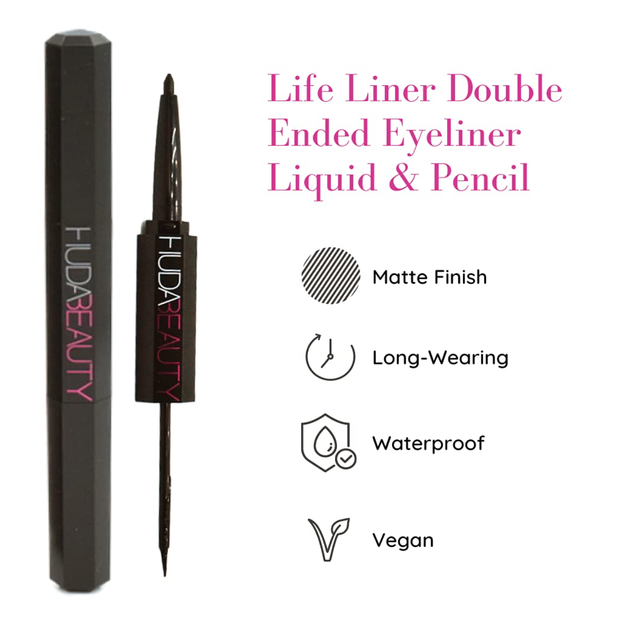 HUDA BEAUTY Life Liner Double Ended Eyeliner Liquid & Pencil