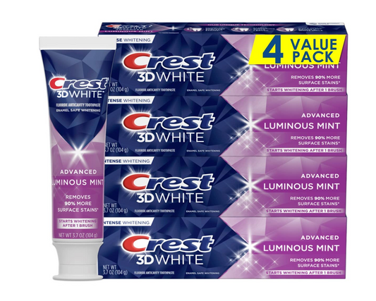 Crest Complete Active Fresh + Whitening Toothpaste, 5.5oz (Pack of 4)