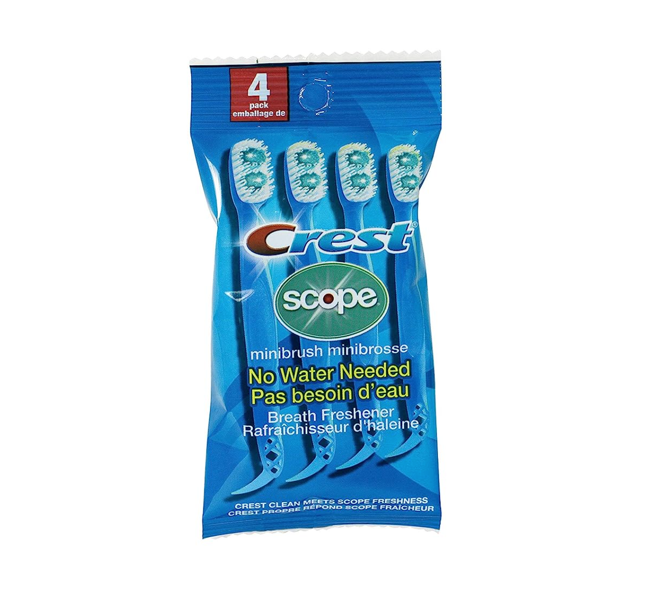 Crest Scope | Mini Brushes-Disposable Toothbrushes with Toothpaste and Pick For Work or Travel (4 count, 6 pack (24 brushes))
