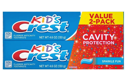 Crest Toothpaste 4.6 Ounce Kids 2-Pack Cavity Protection (136ml) (2 Pack)