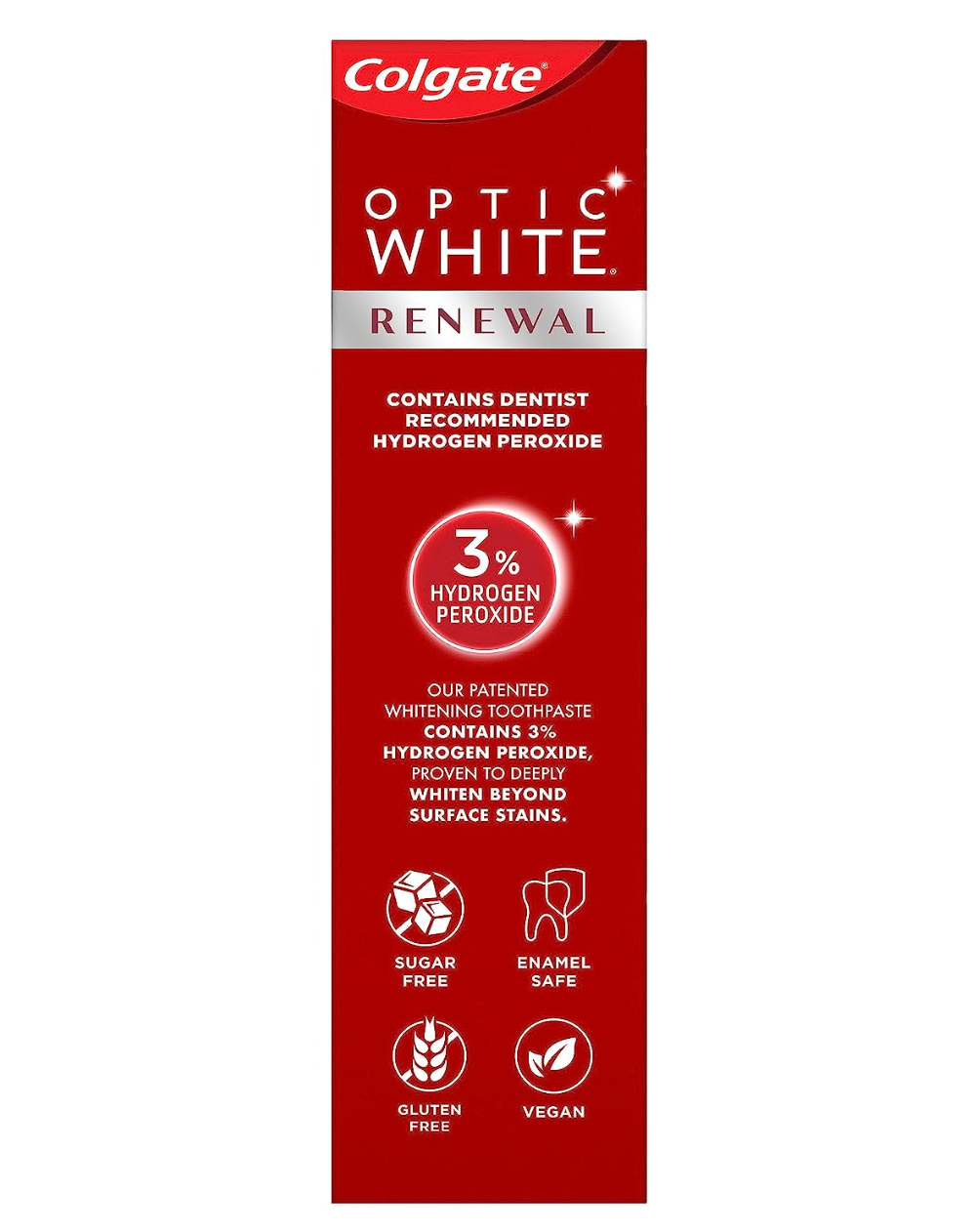 Colgate Optic White Renewal Teeth Whitening Toothpaste, High Impact White, 3 Oz Tube, 3 Pack